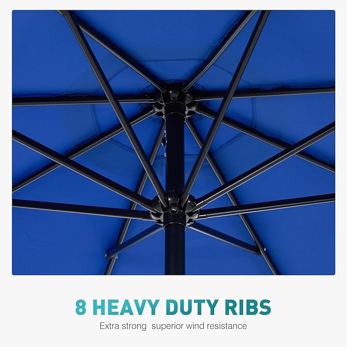 OLIXIS 9ft Patio Umbrella with Tilt and Crank Button & 8 Sturdy Ribs Waterproof - Image 4