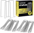 HongWay 120 Pack 4 Inch Landscape Garden Staples, Garden Stakes Galvanized 12 by HongWay