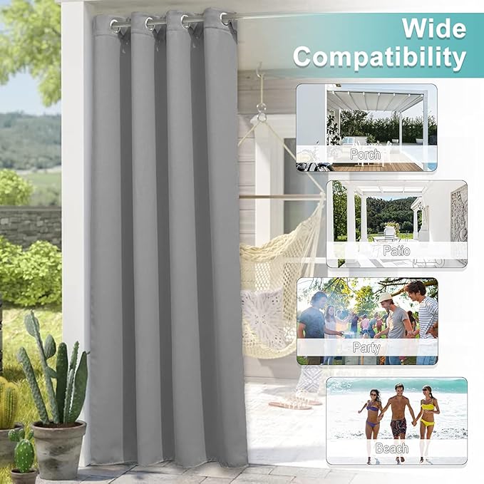 NICETOWN 108" L Outdoor Curtain - Image 6