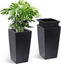Garvee 16" Tall Planters Set of 2, Outdoor＆Indoor Black Planter Pots, High by Garvee