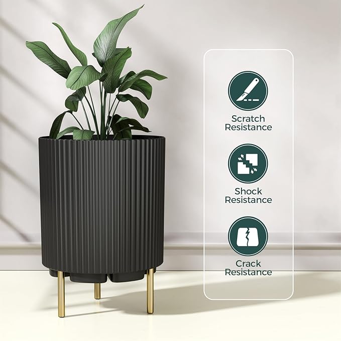 FONTOI 20.3'' Front Porch Planter Stand, Round Plant Stand - Image 2