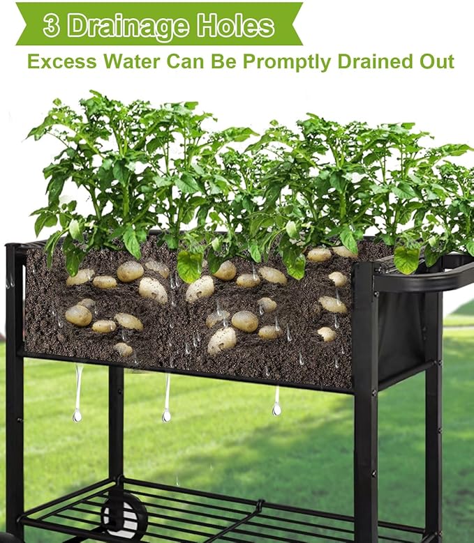 Raised Garden Bed with Legs for Outdoor Plants, Standing Elevated Planter Box - Image 3