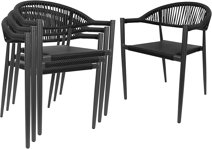 TWT Patio Dining Chairs Outdoor Stackable Dining Chairs by TWT