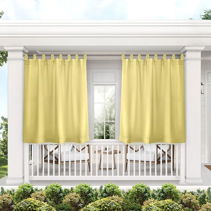 Exclusive Home Cabana Solid Indoor/Outdoor Light Filtering Hook-and-Loop Tab by Exclusive+Home