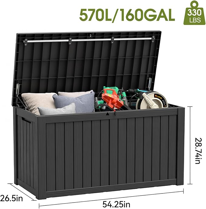 Outdoor Storage Box, Resin Deck Boxes Indoor and outdoor, Waterproof Storage - Image 2