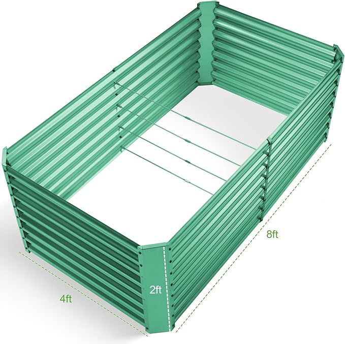 Land Guard 8×4×2 ft Galvanized Raised Garden Bed Kit, Galvanized Planter Raised - Image 2