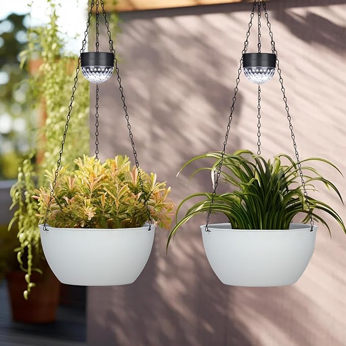 BAYN 2 Packs Solar Hanging Basket Planters - Image 7