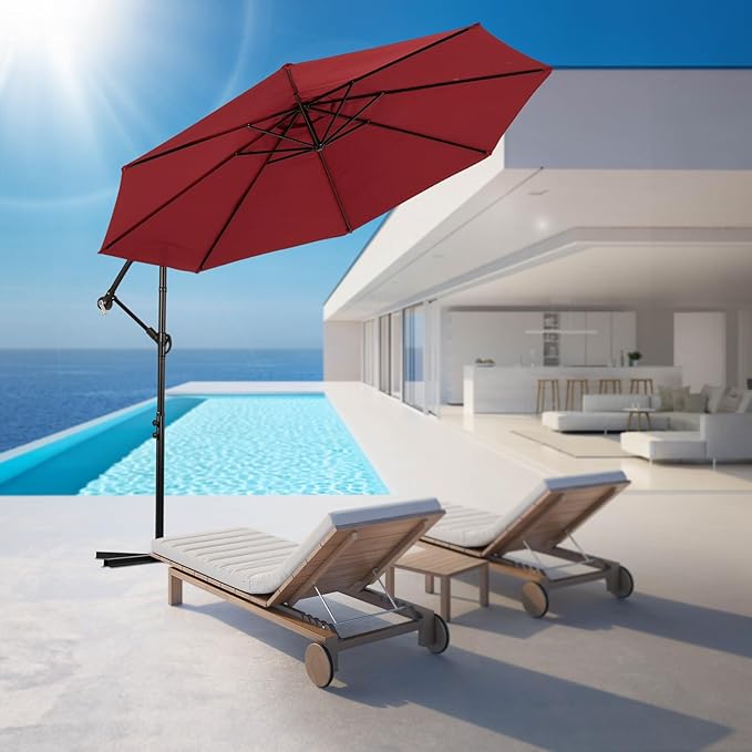 Backyard Expressions 10FT Cantilever Patio Umbrella – Outdoor Offset Hanging - Image 5