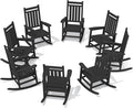 SERWALL HDPE Outdoor Rocking Chair Set of 8, Patio Rocking Chairs by SERWALL