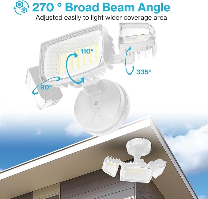 Olafus 80W Flood Lights Outdoor, Switch Controlled 8000LM LED Security Lights - Image 5