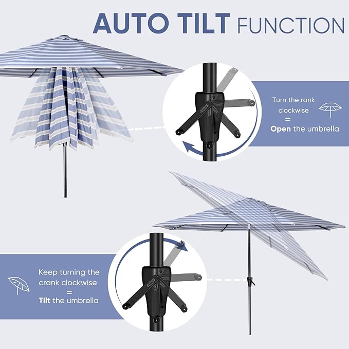 Tempera Patio Market Outdoor Table Umbrella - Image 2