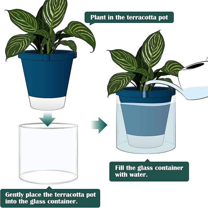 D'vine Dev 10 Inch Design Self Watering Planter - Image 4