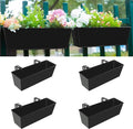 Railing Planter for Outdoor Plants 16 Inch Metal Rectangular Window Boxes by Holensun