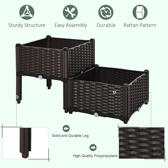 Outsunny 2 Piece Raised Garden Bed - Image 6