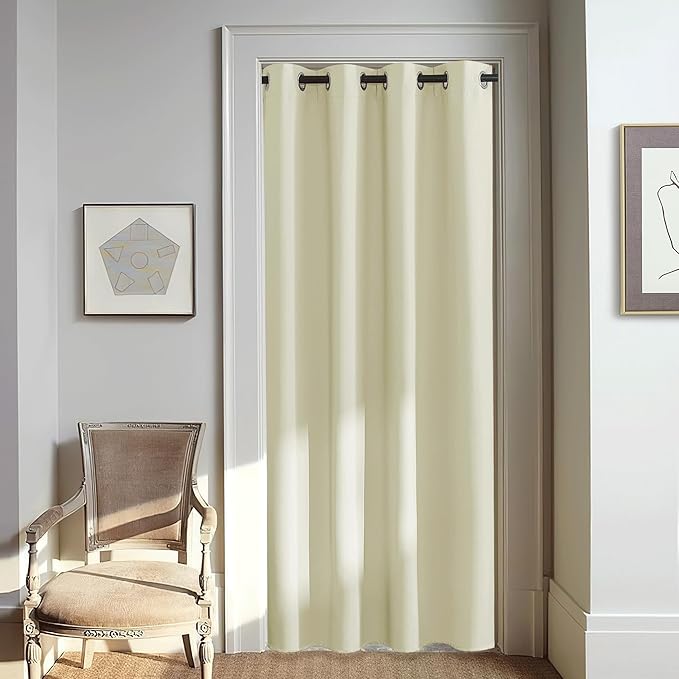 NICETOWN Room Darkening Beige Curtain 80 inch Length, Grommet Thermal Insulated by NICETOWN