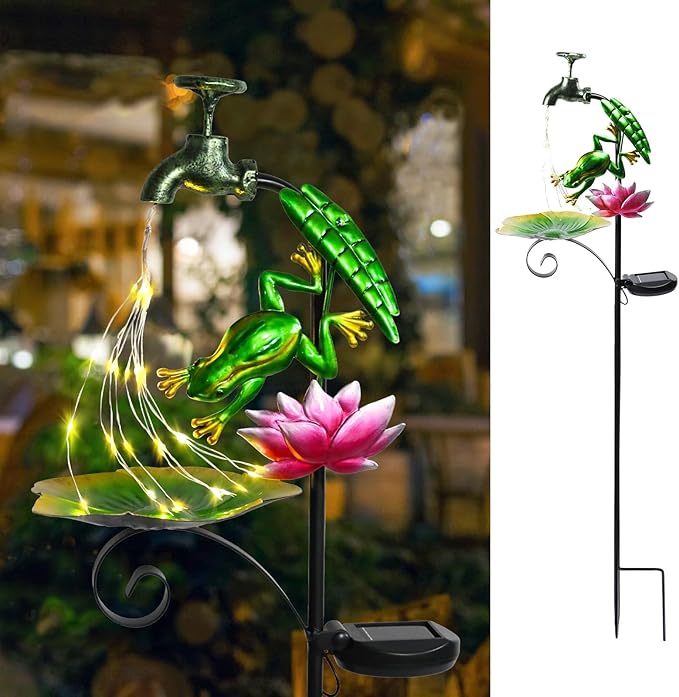 Bshine Frog Solar Outdoor Garden Lights, Waterproof Metal Solar Garden Stakes by Bshine