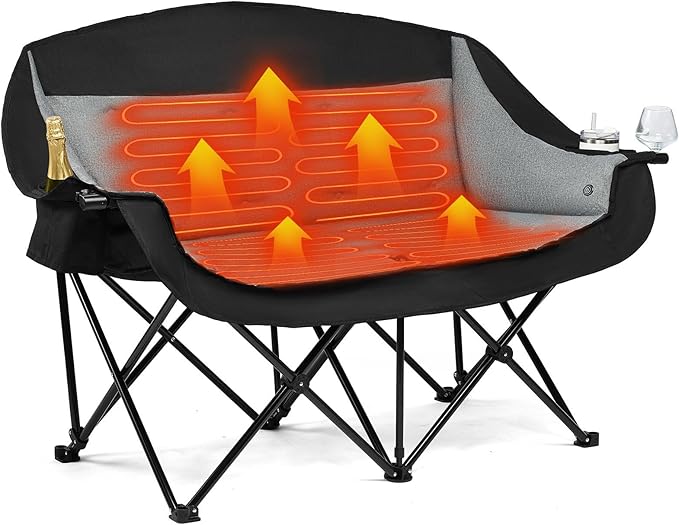 Heated Double Camping Chair by PUVASIA