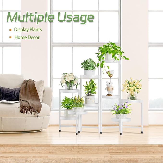 iDavosic.ly Plant Stand Indoor Outdoor, 9 Tier Corner Metal Flower Display - Image 5