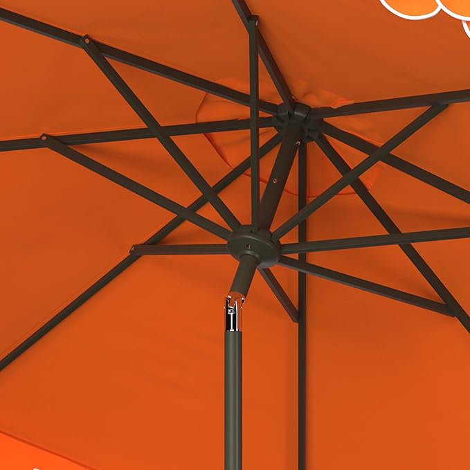 SAFAVIEH 9ft Outdoor Patio Umbrella, Auto Crank Tilt, UV Resistant - Image 6