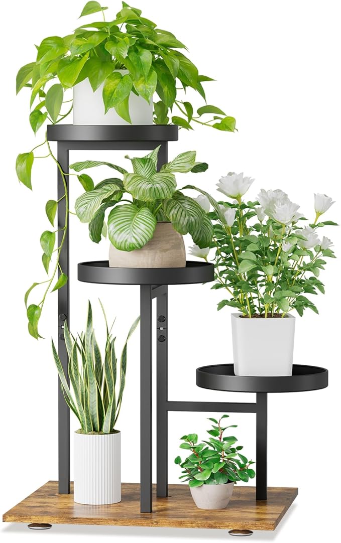 iDavosic.ly 3 Tier Plant Stand Indoor, Tiered Corner Flower Holder Shelf Outdoor by iDavosicly