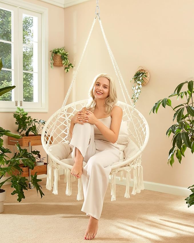 Greenstell Hammock Chair, Macrame Swing Chair - Image 2