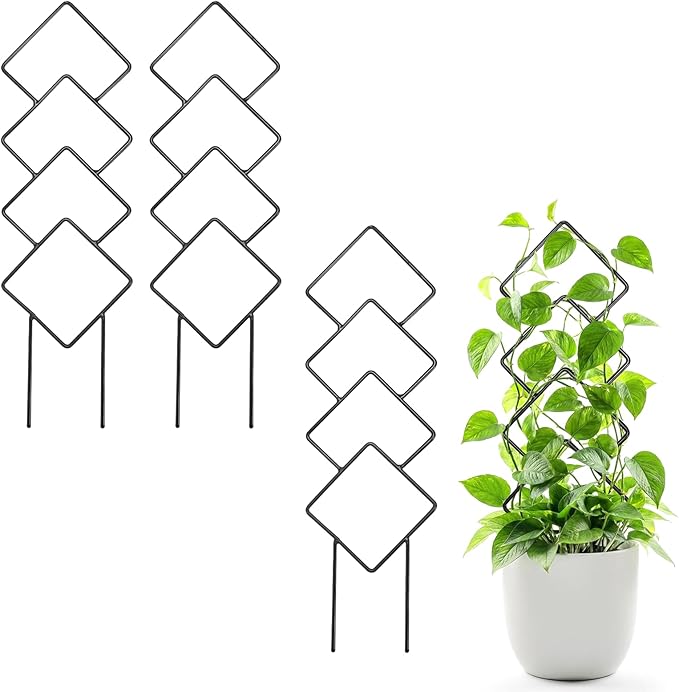 Indoor Trellis for Climbing Plants: 3PC Small Garden Metal Trellis for Vine Ivy by ONEANU