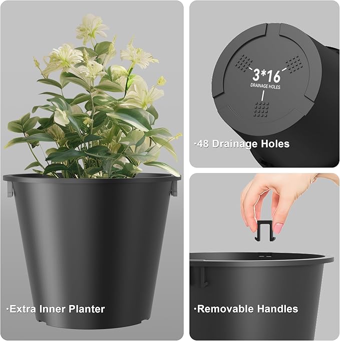 Kante Tall Round Planter Set of 2 - Image 7