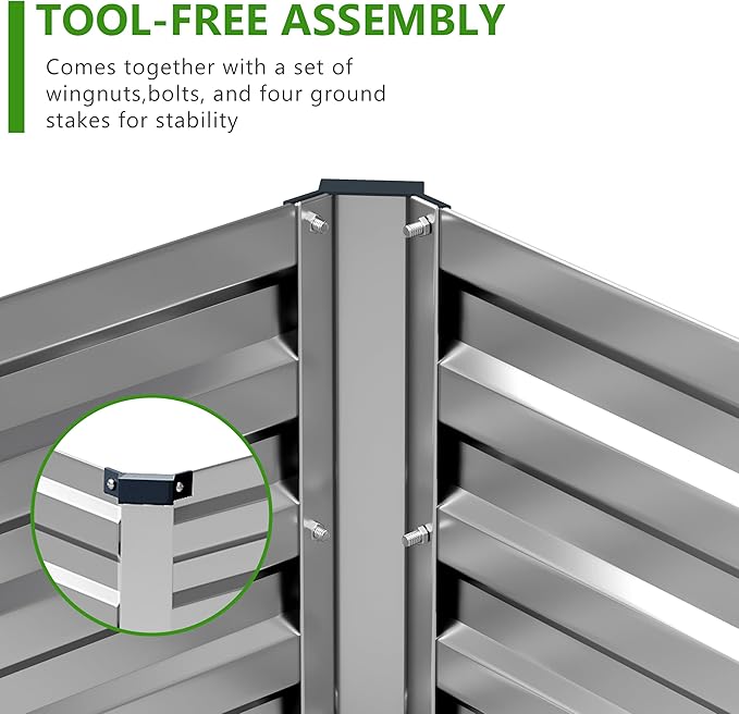 2PCS 9x3x1ft Galvanized Raised Garden Bed Kit, Metal Planter Box - Image 5