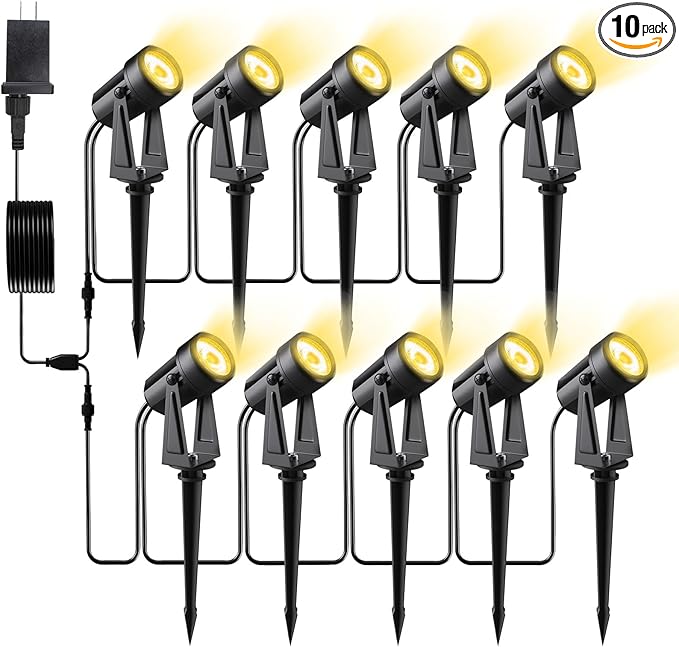 Low Voltage Landscape Lighting, 10 Pack Outdoor LED Landscape Spotlights by Pogestrand