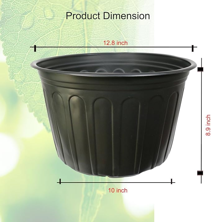 12-Pack 5 Gallon Flexible Plastic Plant Pots, Thickened Soft Seed Starting - Image 4