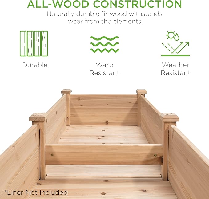 Best Choice Products 72x24x30in Raised Garden Bed, Elevated Wood Planter Box - Image 4