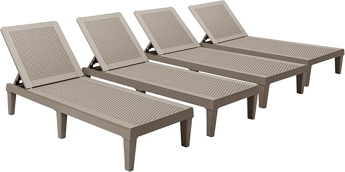 Devoko Outdoor Chaise Lounge Chair Set of 4 by DEVOKO