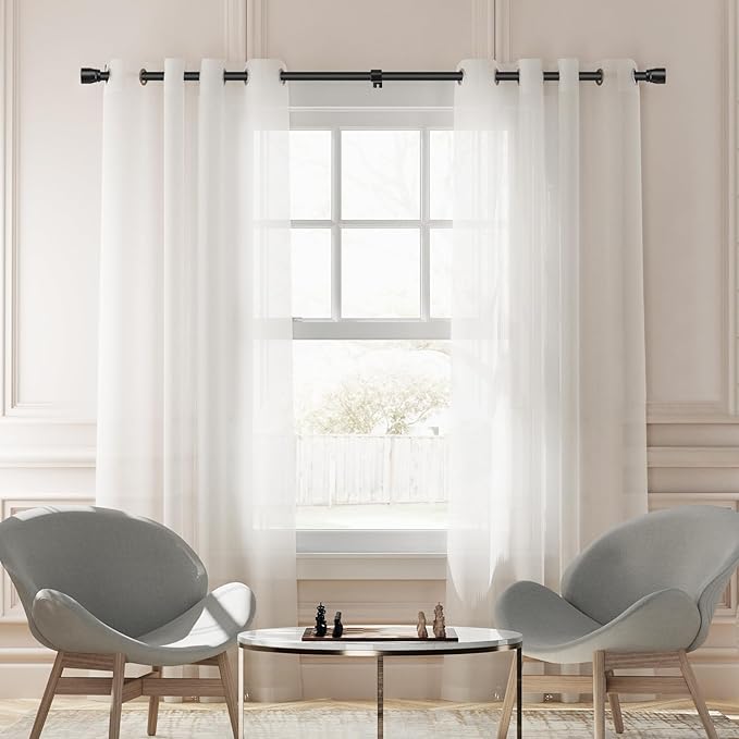 1” Diameter Matte Black Curtain Rods Itself is 30 to 90 inch, 1 Pack Fit 30-84 - Image 6