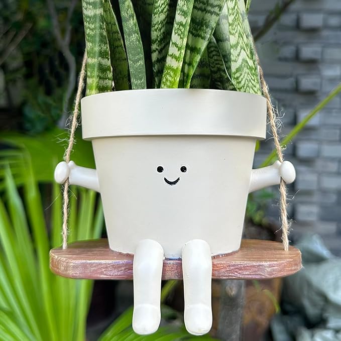 Hanging Planter Swing Face Plant Pot - Image 3