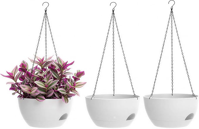 Hanging Planters 3-Pack, 8 Inch Self-Watering Hanging Pots by Unknown