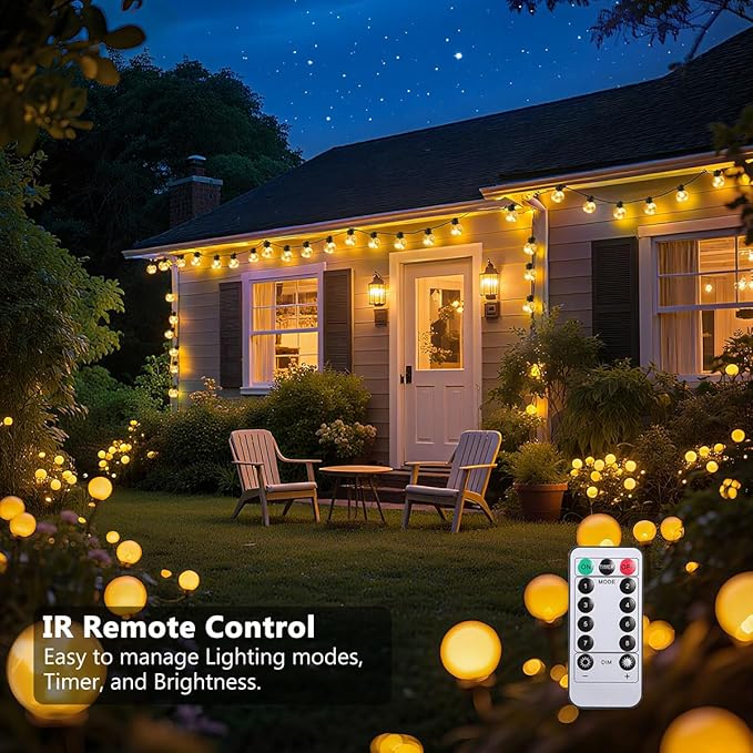 Outdoor String Lights Battery Operated, 22ft 20 LED Bulbs Hanging Lights - Image 3