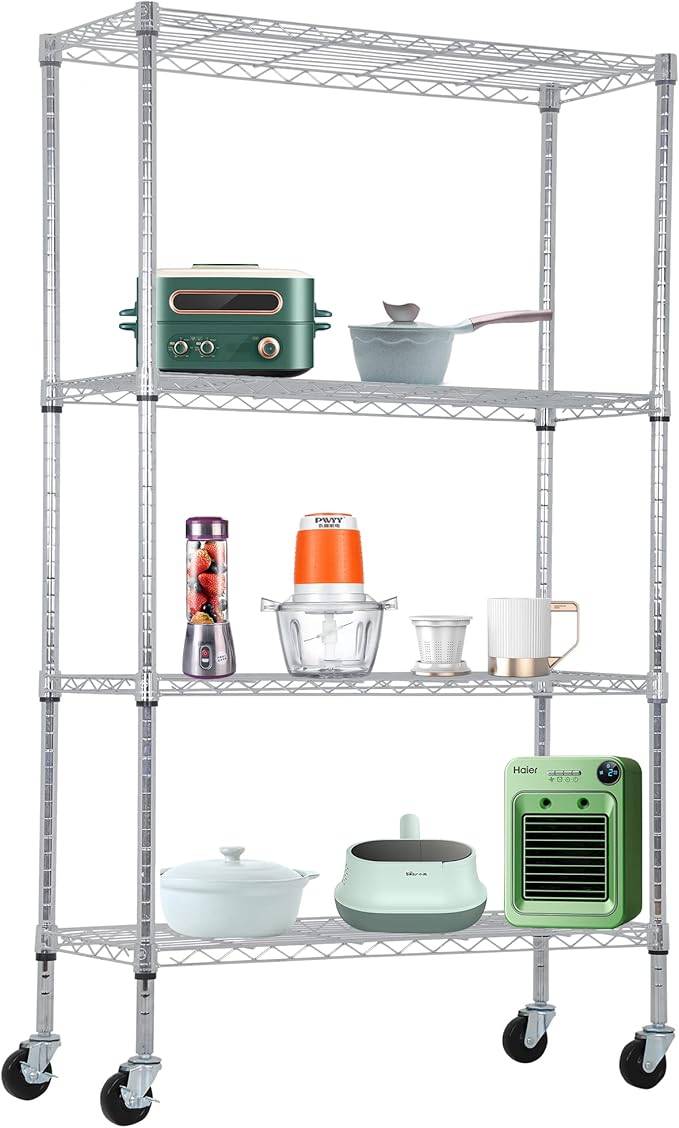 BestOffice | 4-Tier Wire Storage Shelves by BestOffice