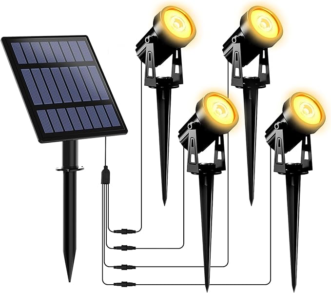 T-SUNUS Solar Christmas Spotlight Outdoor Warm White 3000K, 4-in-1 Spot Lights by T-SUNUSLighting
