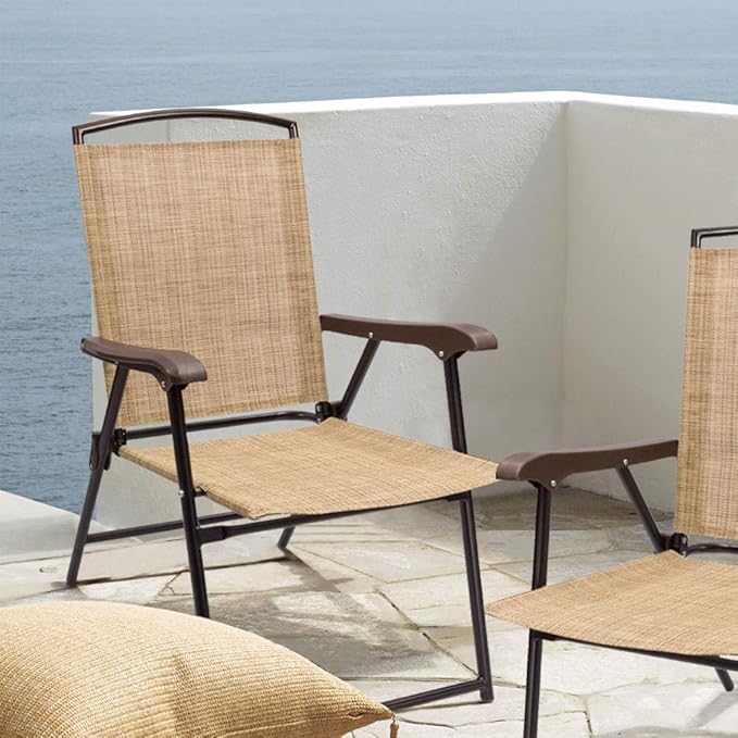 Devoko Patio Folding Chair Deck Sling Chair Camping Garden Pool Beach Using - Image 8