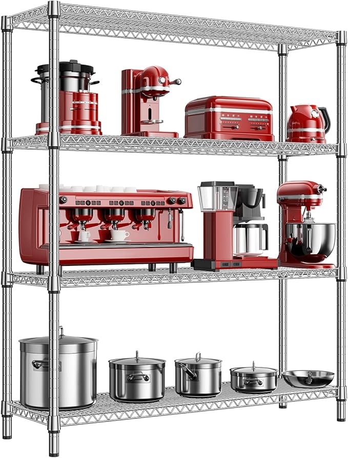 2800 LBS 59" W 4 Tier Storage Shelves Rack Metal Wire Shelving Unit, Storage by MEIGAOPLASTICANDMETALHKCOLIMITED