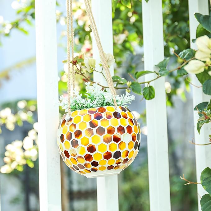 Hanging Planter Mosaic Garden Pot Small Flower Pot - Image 4