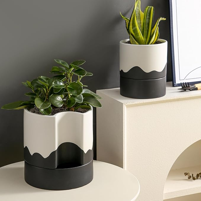 Nihow Self Watering Plant Pot: 8 Inch Ceramic Planter - Image 6