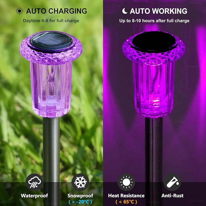 Christmas Solar Lights Outdoor 10 Pack Solar Pathway Lights Outdoor Halloween - Image 3