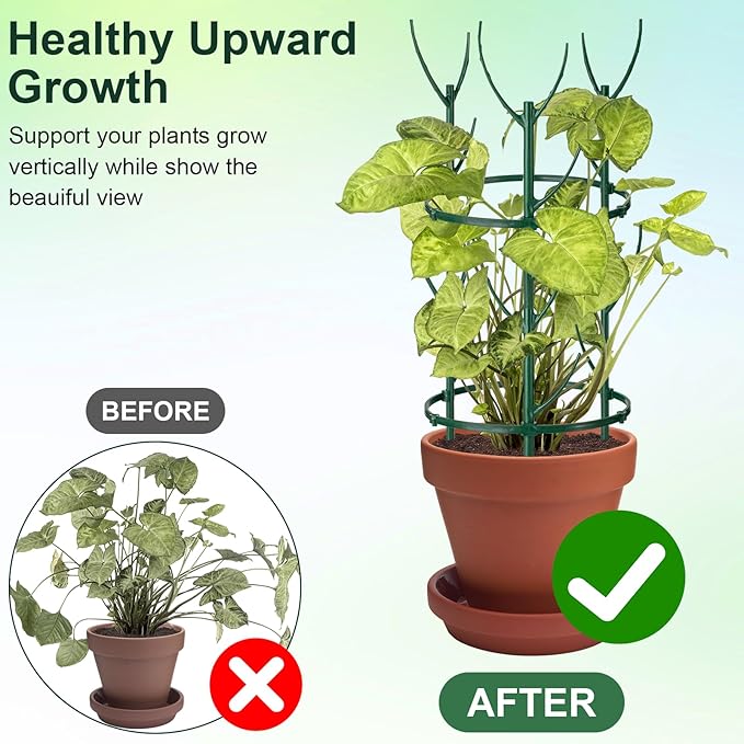 18 Pcs Plant Support Stakes & Plant Cage Support Rings, Plant Supports - Image 4