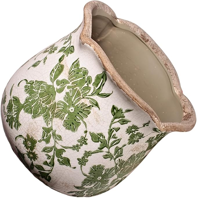 Tuscan Ceramic Plant Pots, 6.11 Inch Vintage Planters - Image 6