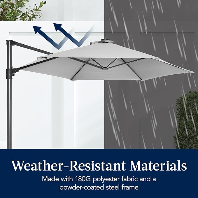 Best Choice Products 10ft Offset Cantilever Hanging Market Patio Umbrella - Image 5
