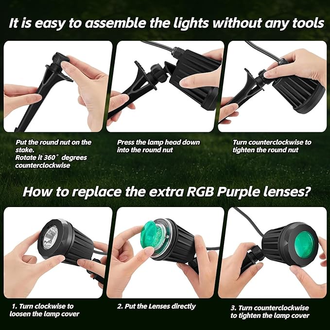 Spotlight Outdoor – 120V Plug-In, 6500K Cool White LED Landscape Lighting - Image 9