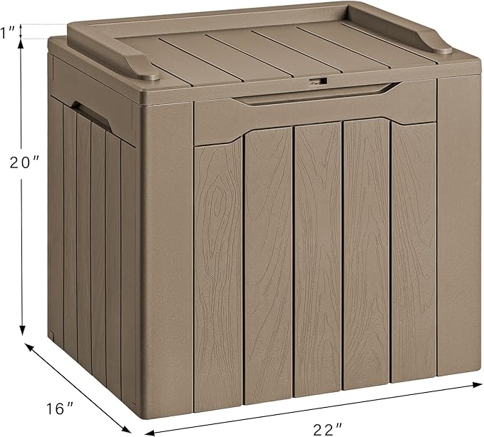 Devoko 30 Gallon Resin Deck Box Outdoor Indoor Waterproof Storage Box - Image 7
