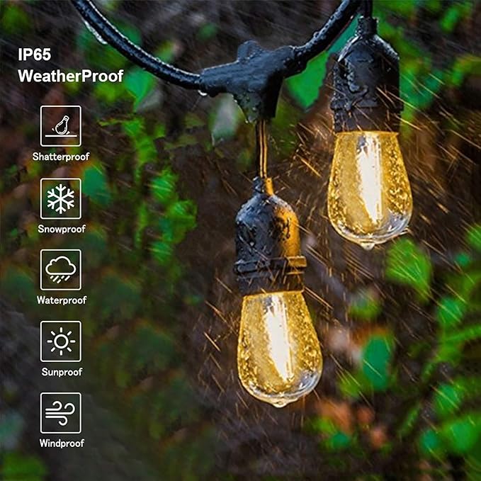 Svater Outdoor String Lights Led 105FT, Commercial Grade Patio Light - Image 2