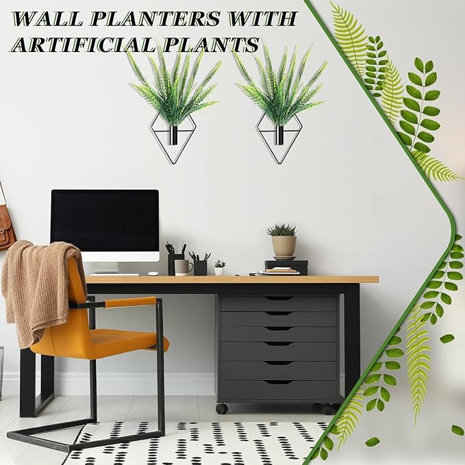 2 Pieces Black Wall Decor Hanging Planters - Image 6